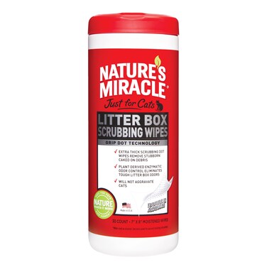 Natures Miracle Just for Cats Litter Box Scrubbing Wipes 30 Count NM5574