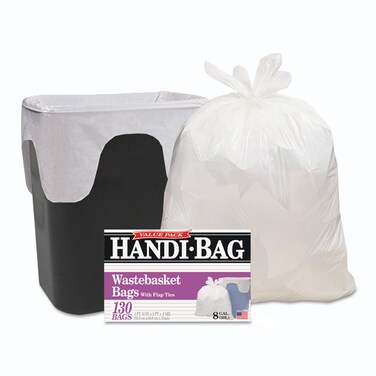HandiBag HAB6FW130 Super Value Pack 8gal 06mil 22 x 24 White Box of 130