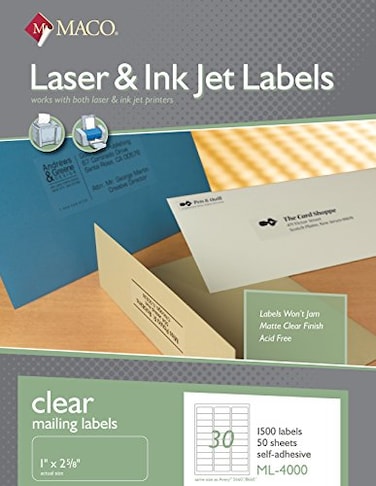 Label Jet Labels Buy Clear Full Sheet Printable Labels for Shipping LaserInk Jet ...