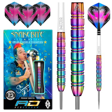 RED DRAGON Peter Wright Snakebite 1 Professional Darts Tungsten Darts Set with Flights and shafts