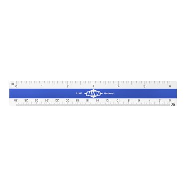 ALVIN Flat Pocket Engineer Scale Ruler Model 311E White Plastic  6 inches
