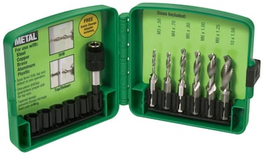 Greenlee DTAPKITM DrillTapCountersink Set Metric 6 Pc M3  M10