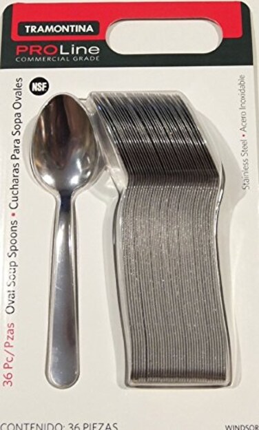 Tramontina Pro Line Commercial Grade Stainless Steel Oval Soup Spoon Windsor Pattern 36 pieces