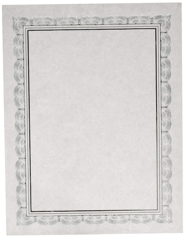 Gartner Studios Silver Foil Certificate Paper White Parchment 210 gsm 85 x 11 15 Count
