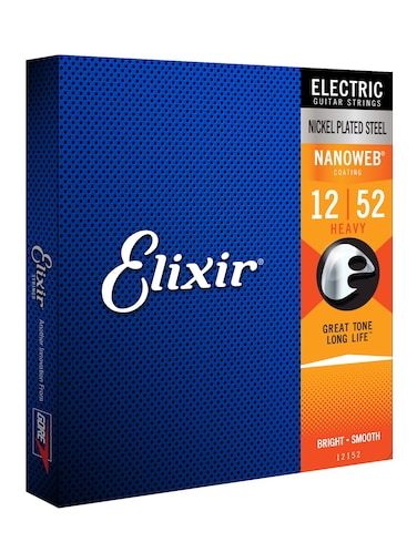 Elixir Strings Electric Guitar Strings Nickel Plated Steel with NANOWEB Coating LongestLasting Bright Tone with Comfortable Feel 6 String Set Heavy 1252