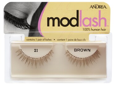 Andrea Mod Strip Lash Pair Style 21 Brown Pack of 4