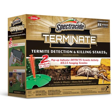 Spectracide Terminate Termite Detection  Killing Stakes Kills Foraging Termites Detects Termite Activity 15 Count