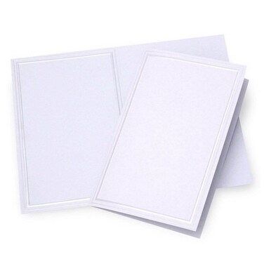 Gartner Studios Pearl White Bifold Wedding Program Print at Home 85 x 11 Unfolded 50 Count Pearl White Border 61407