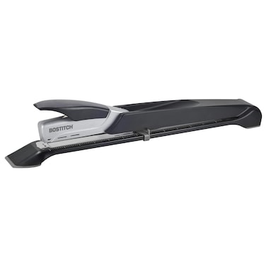 Bostitch Office Booklet Stapler  One Finger No Effort Spring Powered Long Reach Stapler  Silver 1610