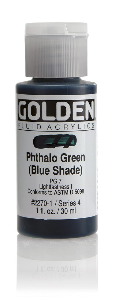 Golden Fluid Acrylic Paint 1 OuncePhthalo GreenBlue Shade