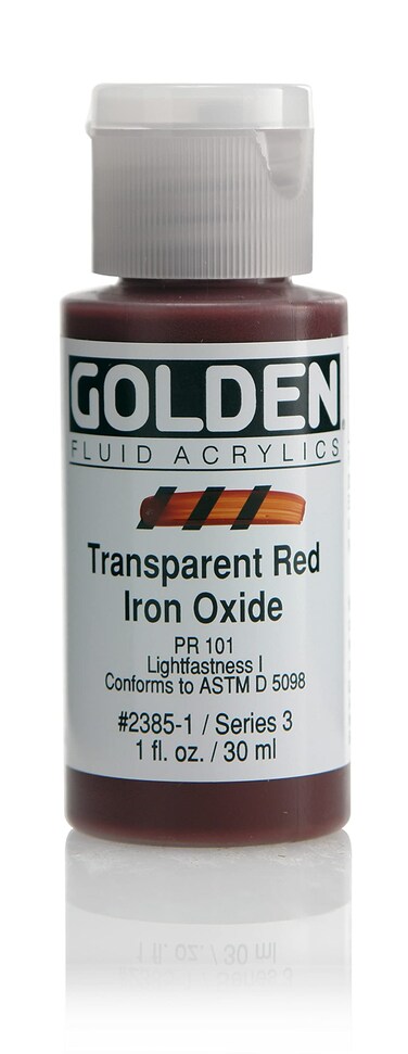 Golden Fluid Acrylic Paint 1 OunceTransparent Red Iron Oxide