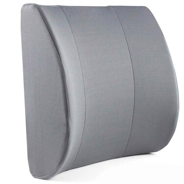 DMI Lumbar Support Pillow for Chair to Assist with Back Support with Removable Washable Cover and Firm Insert to Ease Lower Back Pain while Improving Posture 14 x 13 x 5 Contoured Foam Elite Gray