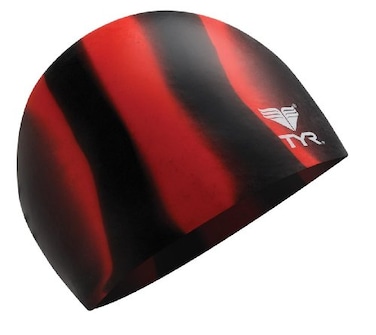 TYR Multi Silicone Cap BlackRed