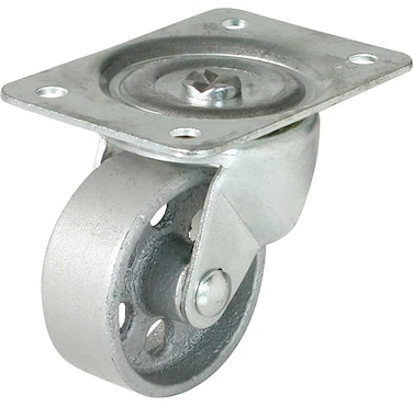 Shepherd Hardware 9174 2Inch Cast Iron Swivel Plate Caster 125lb Load CapacitySilver