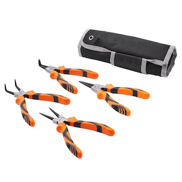 VEVOR 4Piece Snap Ring Pliers Set 007 Tip Diameter High Carbon Steel Straight and Bent Jaw Heavy Duty Internal and External Circlip Pliers Kit with Portable Tool Bag For Ring Remover Retaining