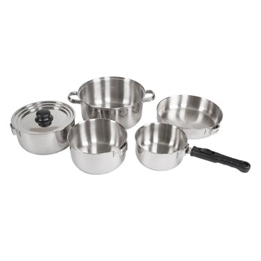 Stansport Heavy Duty  Stainless Steel Clad Cook Set 369 7 Piece