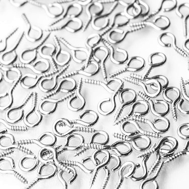 Super Z Outlet Mini Silver Metal Hoop Eye Pin Screws for Arts  Crafts Projects Cork Top Bottles DIY Jewelry Charm Bead Pieces 100 Pieces 10mm x 3mm