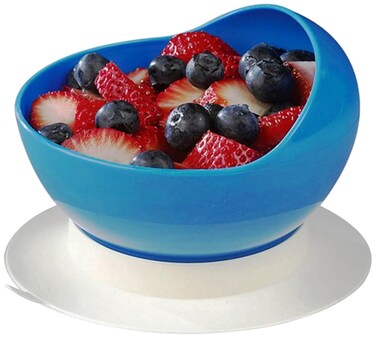 Maddak SP Ableware Scooper Bowl with Suction Cup Base Blue