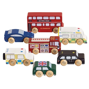 Le Toy Van London Car Set Premium Wooden Toys for Kids Ages 3 Years  Up TV267 7pk