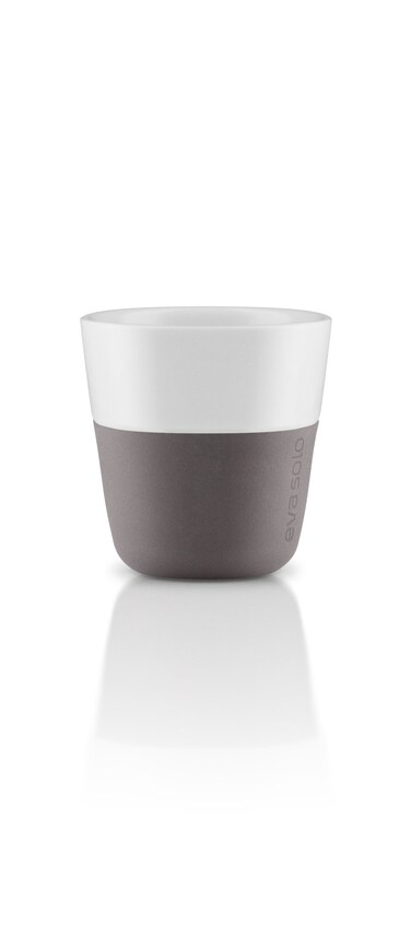 Eva Solo  2 Espresso Tumbler Mugs  3 oz Porcelain Coffee Cup Tumblers with Siliconecoated Grip  Danish Design Functionality  Quality  Grey