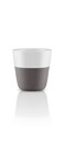 Eva Solo  2 Espresso Tumbler Mugs  3 oz Porcelain Coffee Cup Tumblers with Siliconecoated Grip  Danish Design Functionality  Quality  Grey