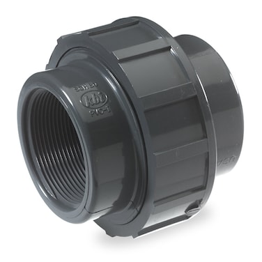 NDS U1250T PVC Pipe Fitting 114Inch Threaded Union Schedule 80 EPDM ORing 114 Inch Gray