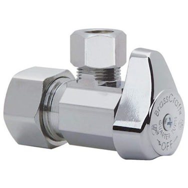 BrassCraft G2CR19X C1 12 in NOM Comp Inlet x 38 in OD Compression Outlet Chrome Plated Brass 14 Turn Angle Valve