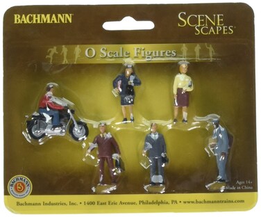 Bachmann Trains  FIGURES  CITY PEOPLE with MOTORCYCLE 7pcspk  O Scale