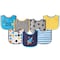 Luvable Friends Unisex Baby Cotton Terry Drooler Bibs with PEVA Back Blue Rocket One Size