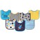 Luvable Friends Unisex Baby Cotton Terry Drooler Bibs with PEVA Back Blue Rocket One Size