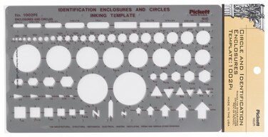 Pickett Circle and Identification Enclosures Template Includes Circles Squares Rectangles and More 1002PI