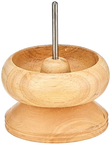 Beadalon Spin N Bead Spinner for Fast Stringing  Ideal for Beaders Jewelry Makers  Designers  Wood Bowl with Big Eye Needle  Saves Time  Loads Seed Beads Efficiently