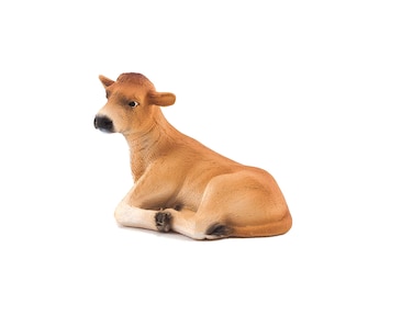MOJO Jersey Calf Laying Realistic Farm Animal Hand Painted Toy Figurine