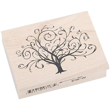 Inkadinkado Flourished Fall Tree Wood Stamp