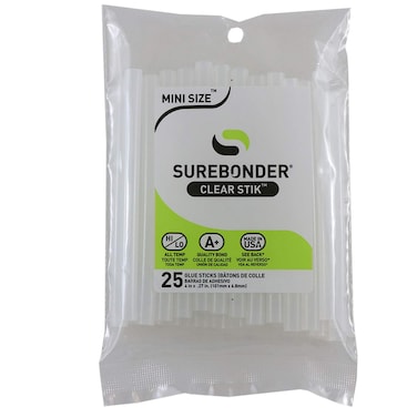 Surebonder Clear Stik Hot Glue Sticks for All Temperatures  Mini Size 4 L 516 D  25 Pack  All Purpose Made in USA DT25