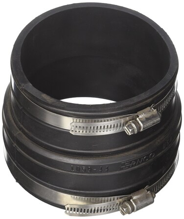Fernco P105944 Flexible PVC Coupling For 4 Plastic Socket to Pipe Plumbing Connections