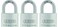 ABUS 64TI40 Titalium Aluminum Alloy Padlock Keyed Alike with Nano Protect Steel Shackle Pack of 3