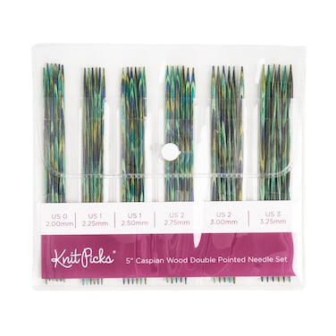 Knit Picks Double Pointed Wood Knitting Needle Set Caspian 5