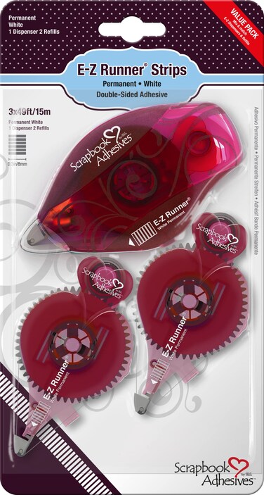 Scrapbook Adhesives by 3L 3L Scrapbook Adhesives EZ Runner Permanent Refillable Dispenser Value Pack Dispenser  2 Refill Cartridges