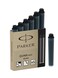 PARKER QUINK Mini Fountain Pen Ink Refill Cartridges Black 6 Count