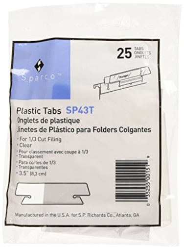 Business Source Plastic Clear Tabs