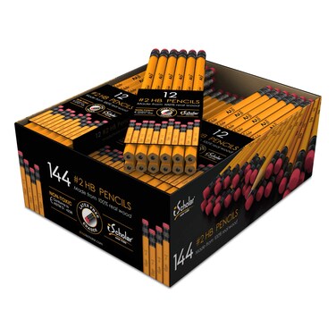 iScholar Gross Pack Pencils 2 Yellow Box of 144 33144