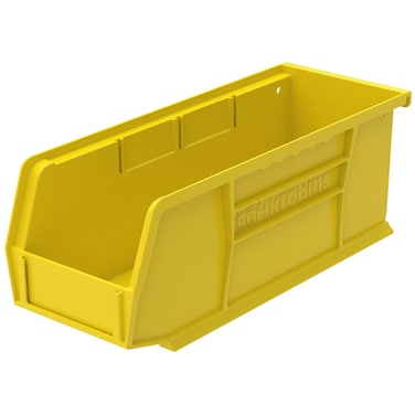 AkroMils 30224 AkroBins Plastic Hanging Stackable Storage Organizer Bin 11Inch x 4Inch x 4Inch Yellow 12Pack