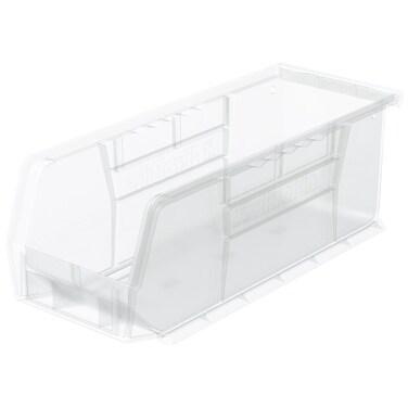 AkroMils 30224 AkroBins Plastic Hanging Stackable Storage Organizer Bin 11Inch x 4Inch x 4Inch Clear 12Pack