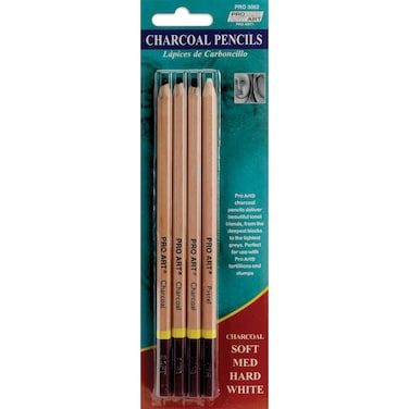 PRO ART Charcoal Pencil Set 4 Count Pack of 1