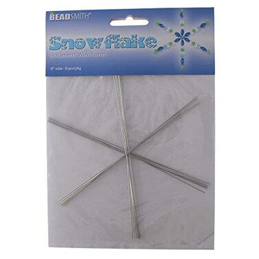 The Beadsmith Wire Snowflake 6 inches 08mm Diameter 6 Pieces per Pack Wire Forms Ideal for Personalized Creation with Beads Crystals Ribbon Wire Charms and More