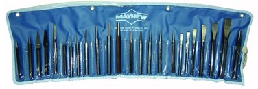 Mayhew Pro 61050 Punch and Chisel Kit 24Piece Black Oxide Finish