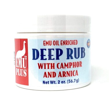 Montana Emu Ranch  EMUPlus Deep Rub with Camphor and Arnica 2 Ounce Jar  Made with 100 Pure Emu Oil  Formulated for Older Active Athletes