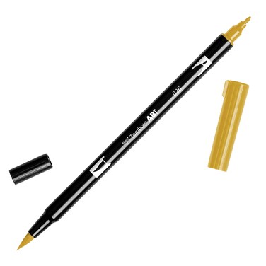Tombow 56503 Dual Brush Pen Art Marker 026  Yellow Gold 1 Pack Blendable Brush  Fine Tip Marker