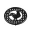 Home Basics Cast Iron Rooster Black Trivet 8 x 8 x 62